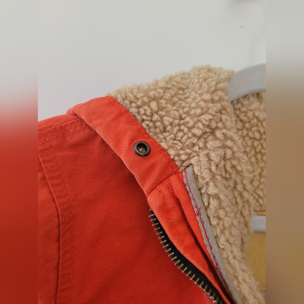 STS Ranchwear Orange Hooded Jacket with Sherpa Lining - Picture 8 of 9